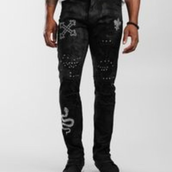 Coal Black Taper Stretch Jean by Smoke Rise 32x32